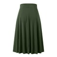 thumbnail image 5 of vigerkar Womens Basic Solid Midi Skirts Casual Knee Length A-Line Skirt Lightweight Flare Pull On Closure Skirt Plus Size AG, L, 5 of 5