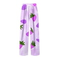 thumbnail image 3 of Fashion YLSDY Men's Lightweight Lounge Pants with Strawberry Print Elastic Waist Relaxed Fit Comfortable Casual Pajama Pants Purple S, 3 of 5