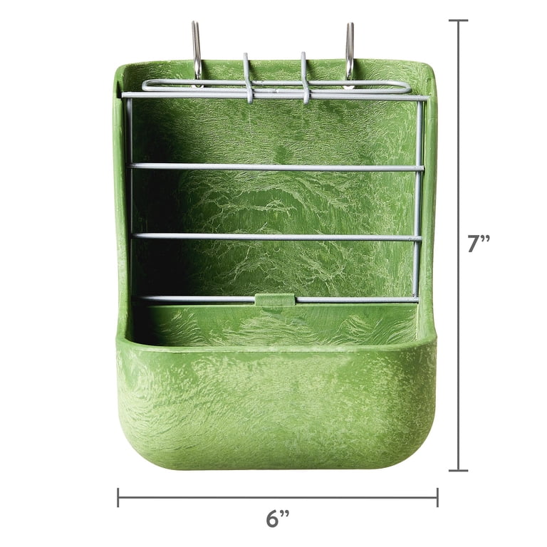 Vibrant Life Small Animal Hay and Food Bin, Green, 3-Pack photo 6
