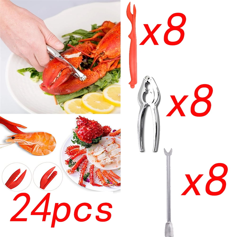 Dicasser Crab Eating Tools Set,24Pcs Crab Meat Fork Clamp Needle