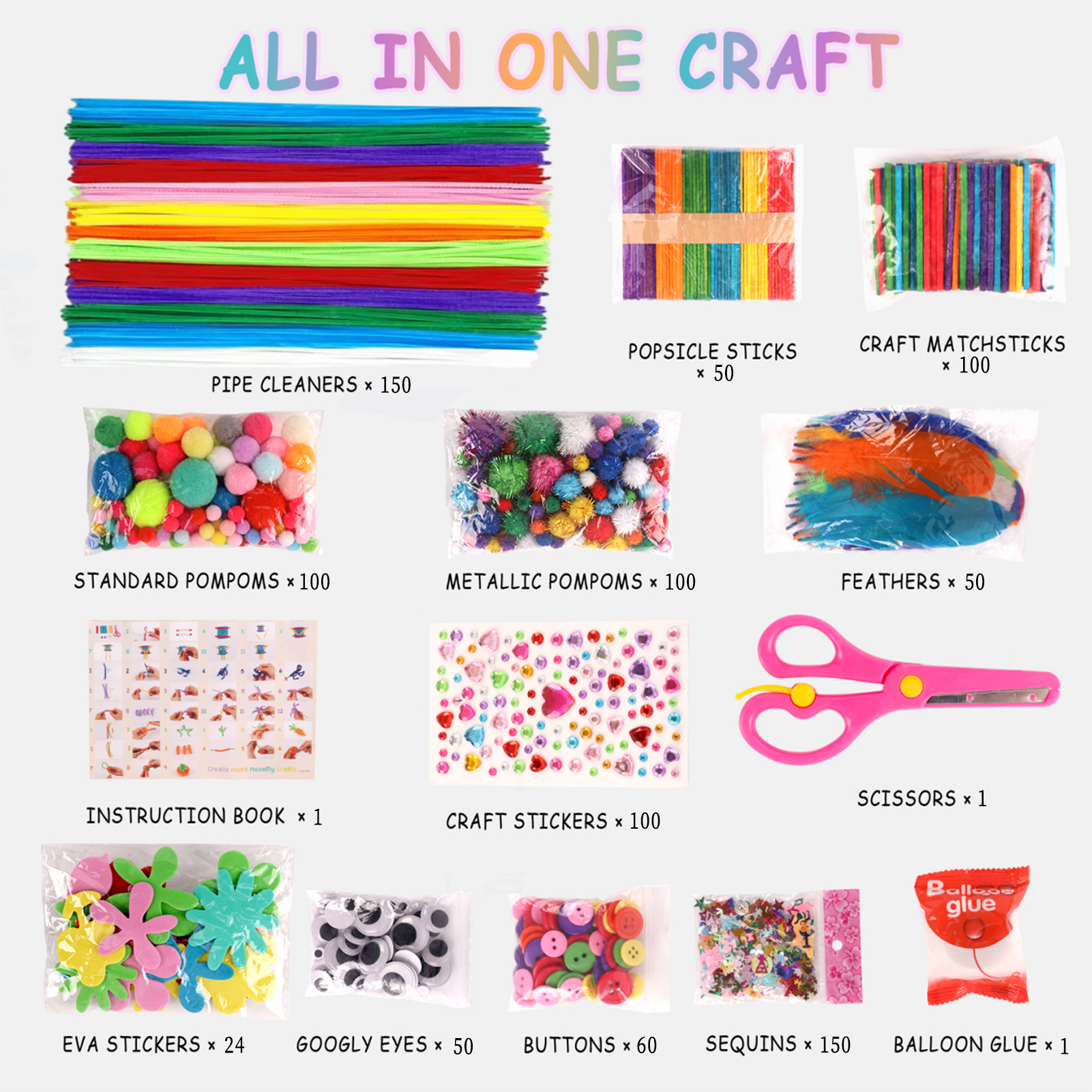 CandWuom 1000+ Piece Craft Supplies Kit photo 5