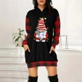 thumbnail image 1 of Jsaierl Chandail à Capuchon de Noël Décontracté à Manches Longues Robe de Noël à Capuche Col Rond Chandail de Noël Chandail à Imprimé de Noël pour Femmes, 1 of 4