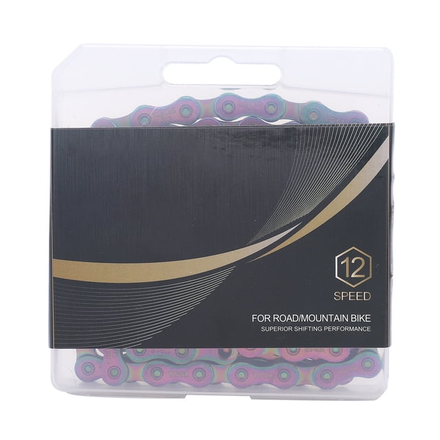 Bicycle Chain, Wear Resistant Bike Chain Anti Rust 126 Links For Mountain Road Bike Multicolor