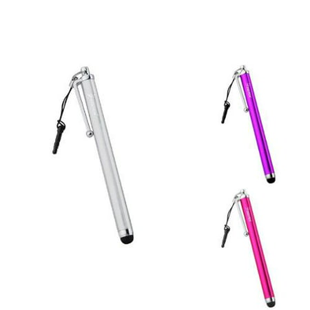 Insten 3 in 1 Bundle Stylus/Styli Pen - Silver Pink Purple For Samsung Apple LG HTC Motorola Blackberry ZTE Huawei