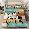 thumbnail image 2 of Homewish Happy Camping Twin Sheet Sets 3pcs for Kids Children Teens,Adventure Car Twin Fitted Sheet Microfiber,Lodge Cabin Breathable Flat Sheet,Super Cozy Room Decor, 2 of 7