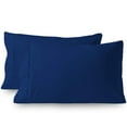thumbnail image 3 of 3 Piece Sheets - 1 Piece Fitted Sheet & 2 Pillowcases, 450 Thread Count - 100% Egyptian Cotton, Deep Pocket of 14" Inch, Ultra-Soft and All Around Elastic Snug Fit (Cal-King Size - Royal Blue Solid), 3 of 5
