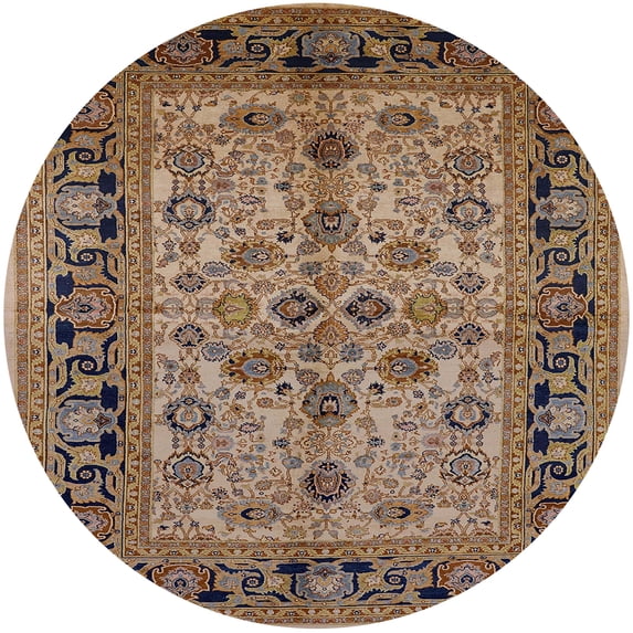 Ahgly Company Machine Washable Indoor Round Industrial Modern Sangria Brown Area Rugs, 8' Round
