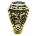 thumbnail image 4 of US Air Force Ring for Men and Women Unisex Stainless Steel Military Patriotic Ring in Gold with Blue Stone, 4 of 11