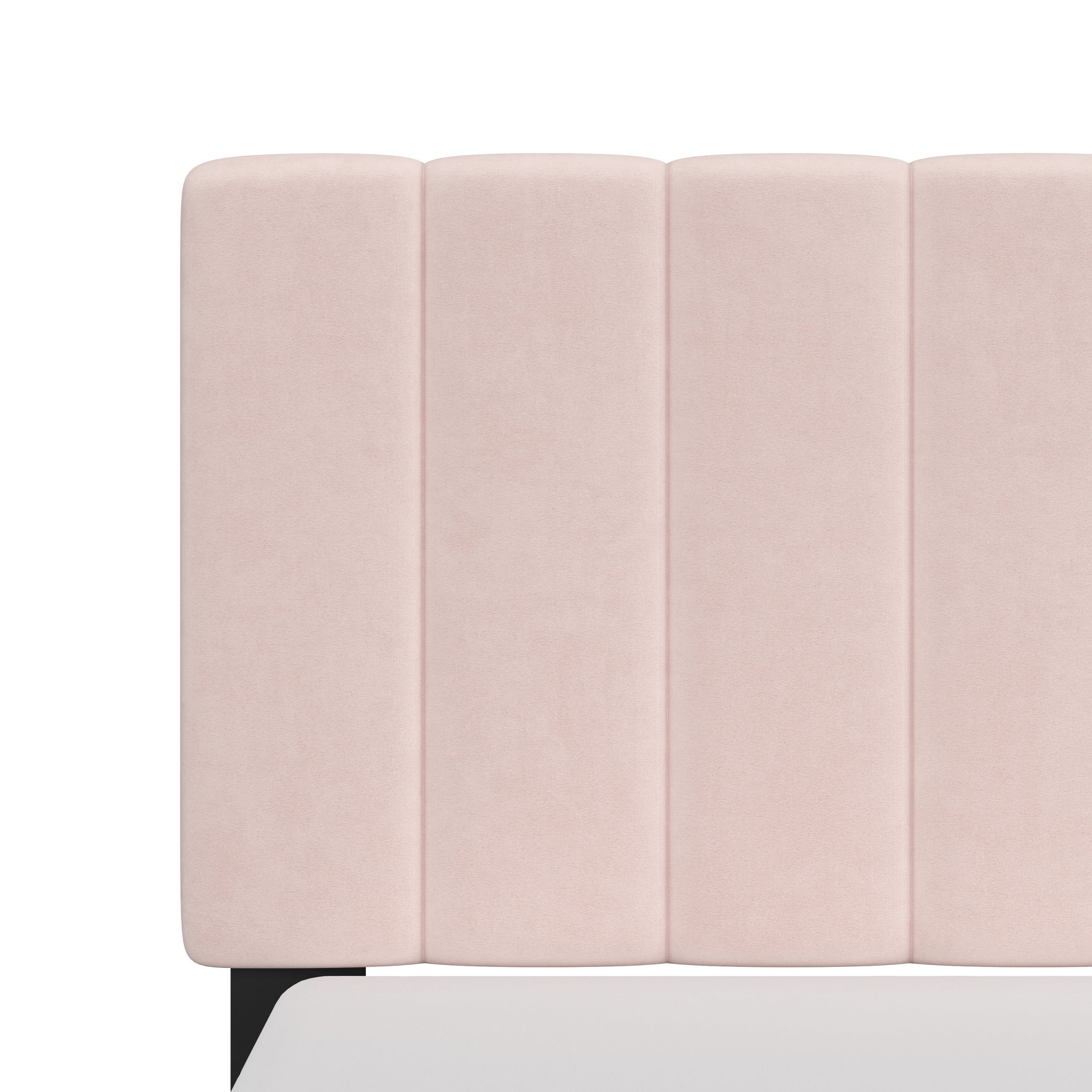 Reece Channel Stitched Upholstered Queen Bed, Light Pink, by Hillsdale Living Essentials