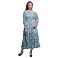 thumbnail image 1 of Bimba Women Cotton Smocked Boho Renaissance Long Ruffle Maxi Dress-Small, 1 of 5