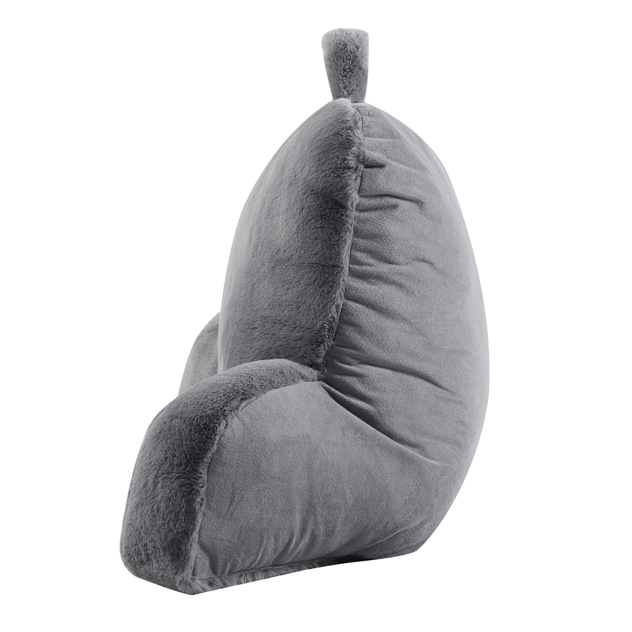 Mainstays Faux Fur Plush Bedrest Pillow, Specialty Size, Gray - image 3 of 6