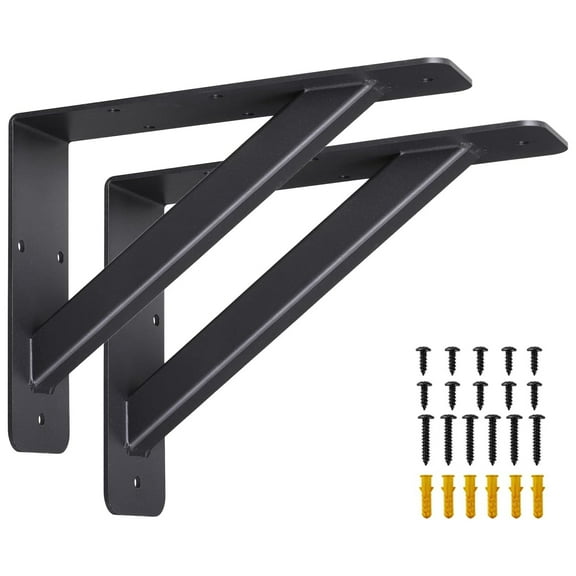 VANROUG 2Pcs Countertop Support Brackets 6"x 8" Heavy Duty Shelf Brackets,Corbels for Countertops Triangle Support Mantel Brackets Solid DIY Floating Shelf Supports 90 Degree
