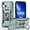 Alpine Green, variant on For Apple iPhone 14 (6.1") Hybrid Slide Camera Protection & Built-in 360° Rotate Ring Stand, Heavy Duty Military Grade Case Cover fit iPhone 14 - Blue