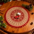thumbnail image 4 of Euaioeiu Christmas Round Placemats, Festive Woven Table Mats with Snowflake Reindeer Pattern, Red Holiday Kitchen Dining Decor, Heat Resistant & Easy Clean, 15x15 Inches for Party Thanksgiving Dinner, 4 of 7