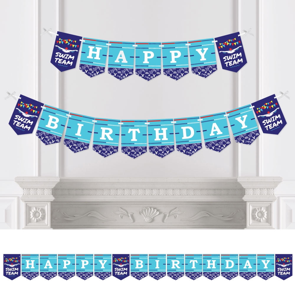 Set The Pace Running Birthday Banner - Happy Birthday Bunting Decorations, 24ft Ribbon