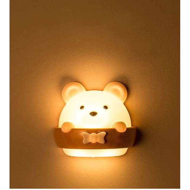 ER Luz de noche LED recargable con forma de oso lindo enchufable R brillar Electrónica