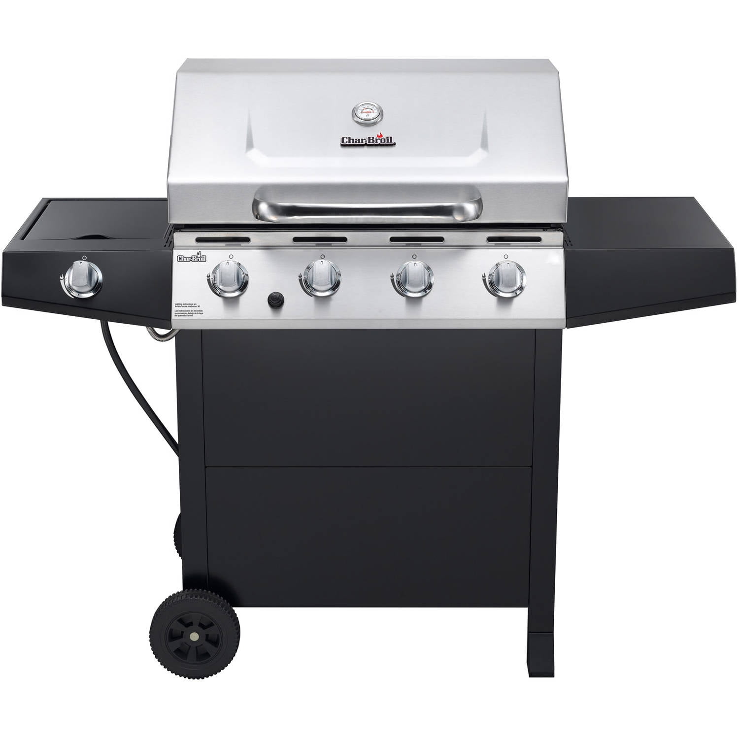 Char Broil 4 Burner Gas Grill Stainless Steel Black Walmart