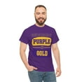 thumbnail image 4 of DJH Apparel | Easily Distracted By Purple & Gold Sports Unisex Cotton Tee, 4 of 5