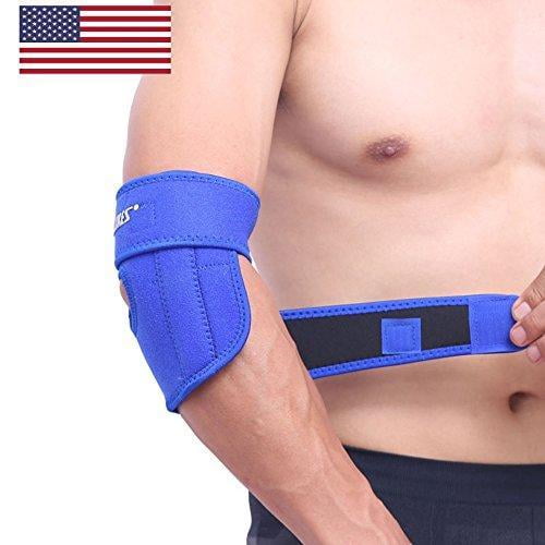 Adjustable Elbow Support, Tennis Golfers Elbow Brace Wrap Arm Support Strap Band