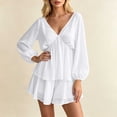 thumbnail image 1 of Neewe Mini Dress for Women Plain Casual Long Sleeve Dresses Short Dress Empire Waist Loose Casual Dresses, 1 of 5