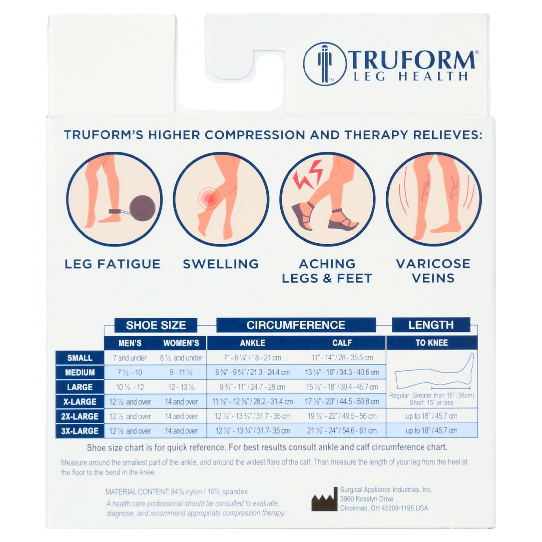 (3 pack) Truform Microfiber Medical Compression Socks 20-30 mmhg Knee High Closed Toe Black Large
