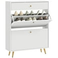 thumbnail image 1 of HOMCOM Armoire de Rangement pour Chaussures avec 2 Tiroirs Basculants pour 12 Paires de Chaussures, Blanc, 1 of 10