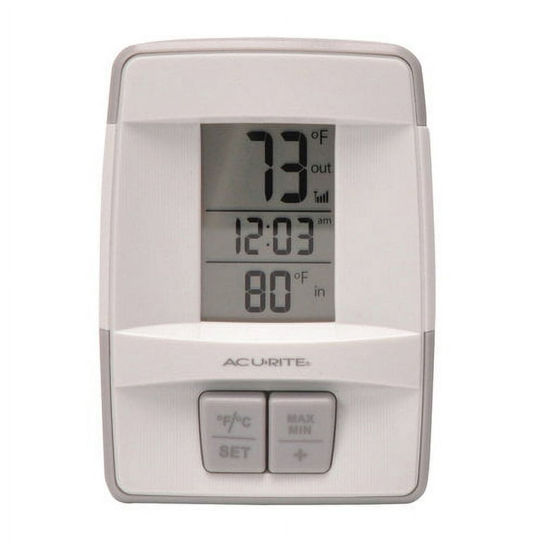 AcuRite Indoor/Outdoor Wireless Thermometer with Humidity and Clock 01128HD  - The Home Depot