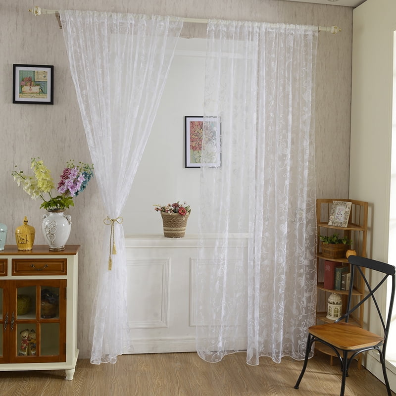 Sheer Voile Butterfly Curtain Door Window Panel Room Drape Home Divider C5M2 