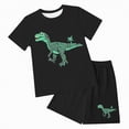thumbnail image 3 of HCNTES Toddler Boys Clothes Set Short Sleeve Cartoon Dinosaur Printed Tees + Stretchy Shorts 2Pcs Summer Clothes Sets Cool Loose Fit Kids Outfit Sets, 3 of 6