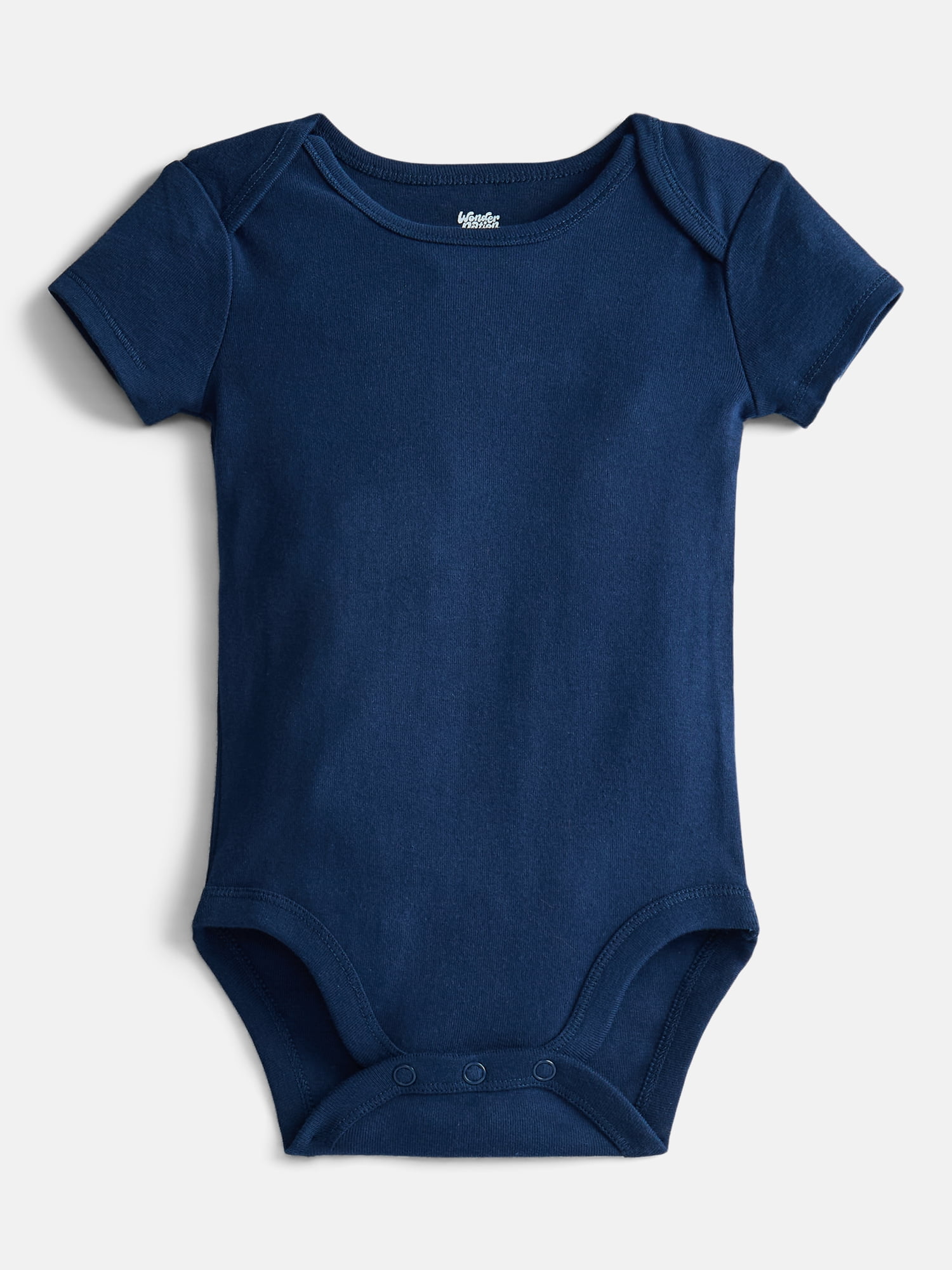Wonder Nation Baby Boys' Solid Bodysuit with Short Sleeves, 3-Piece, Sizes 0M-24M