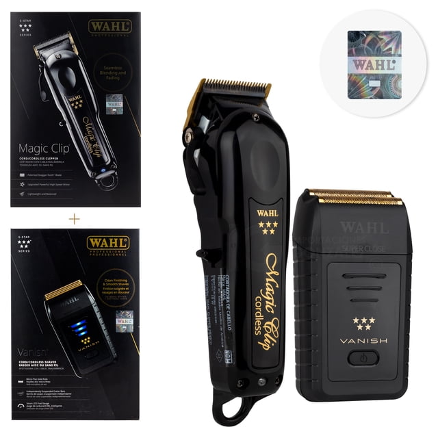 Combo Wahl® Profesional Magic Clip Black 3026432 + Vanish 8173