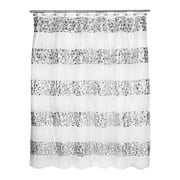 Popular Bath Sinatra Sequin Shower Curtain, White, 70x72 Inches