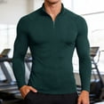 thumbnail image 2 of Performance Compression Long Sleeve Shirt High Elasticity Workout Running Training Athletic Fitness Top Multiple Size Selection Dark Green L, 2 of 6
