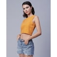 thumbnail image 5 of Moomaya Womens Printed Sleeveless Cotton Short Top, Round Neck Blouse Crop Top, Buttoned Back, 5 of 8