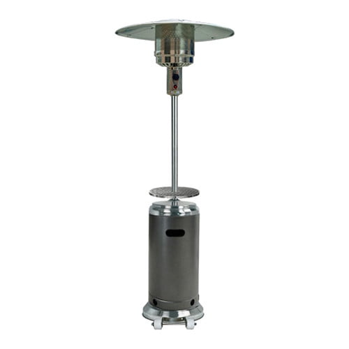 Hiland Tall Stainless Steel and Hammered Silver Patio Heater with Table by AZ Patio Heaters