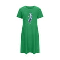 thumbnail image 5 of DeHolifer Oversized Nightgown for Women Short Sleeve Printed Sleepshirts Cute Night Shirts Soft Pajama Sleepwear Nightdress Green XL, 5 of 8