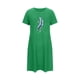 thumbnail image 5 of Camisón corto de talla grande para mujer, camisón de manga corta con estampado de pecho a la moda, camisón para mujer, 5 of 8