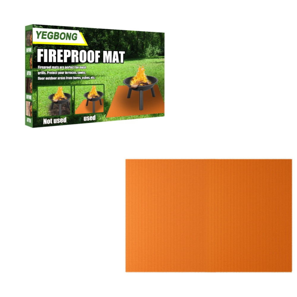 Fire Pit Mat—Silicone stove fire mat，Retardant Fireproof Heat