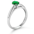 thumbnail image 3 of Gem Stone King 0.40 Ct Oval Green Nano Emerald 10K White Gold Solitaire Engagement Ring, 3 of 4
