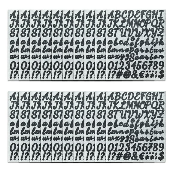 Jesscasday 20 Sheets Glittering Letter Number Stickers Decals for Scrapbooking Card Making