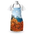 thumbnail image 3 of Forest Apron, Display of Backwoods with Open Sky Mountains and Clouds, Unisex Kitchen Bib with Adjustable Neck for Cooking Gardening, Adult Size, Army Green Pale Blue, by Ambesonne, 3 of 4