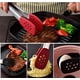 thumbnail image 4 of 2 pinzas de silicona para cocina de 11,6 pulgadas, mangos de acero inoxidable, clip para parrilla antiescaldado, bistec para pan, retráctil, negro y rojo, 4 of 5