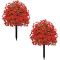 thumbnail image 6 of 23in Artificial Violet Ball Topiary Trees with Ground Spikes, 1 Pack Fake Artificial Bushes Plants,Faux Artificial Shrubs Tree for Indoor Outdoor Front Porch Decor (MC), 6 of 6