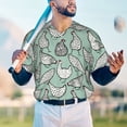thumbnail image 5 of Hirioo Retro Rooster4 for Men's Baseball T-shirt Shirts Short Sleeve Casual Summer Button Stretch T Shirts,Size S-4XL-X-Large, 5 of 7