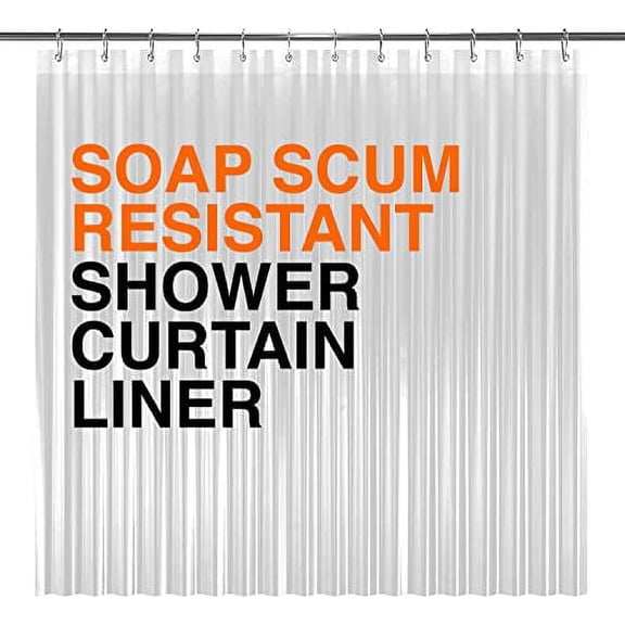 LiBa PEVA 10-Gauge Shower Curtain Liner, 36” W x 72” H - Clear, 10G Extra Heavy Duty Thickness for Bathroom