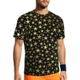 thumbnail image 3 of Black Gold Star T-Shirt Bright Shiny Print Harajuku T-Shirts Man Vintage Tee Shirt Summer, 3 of 5