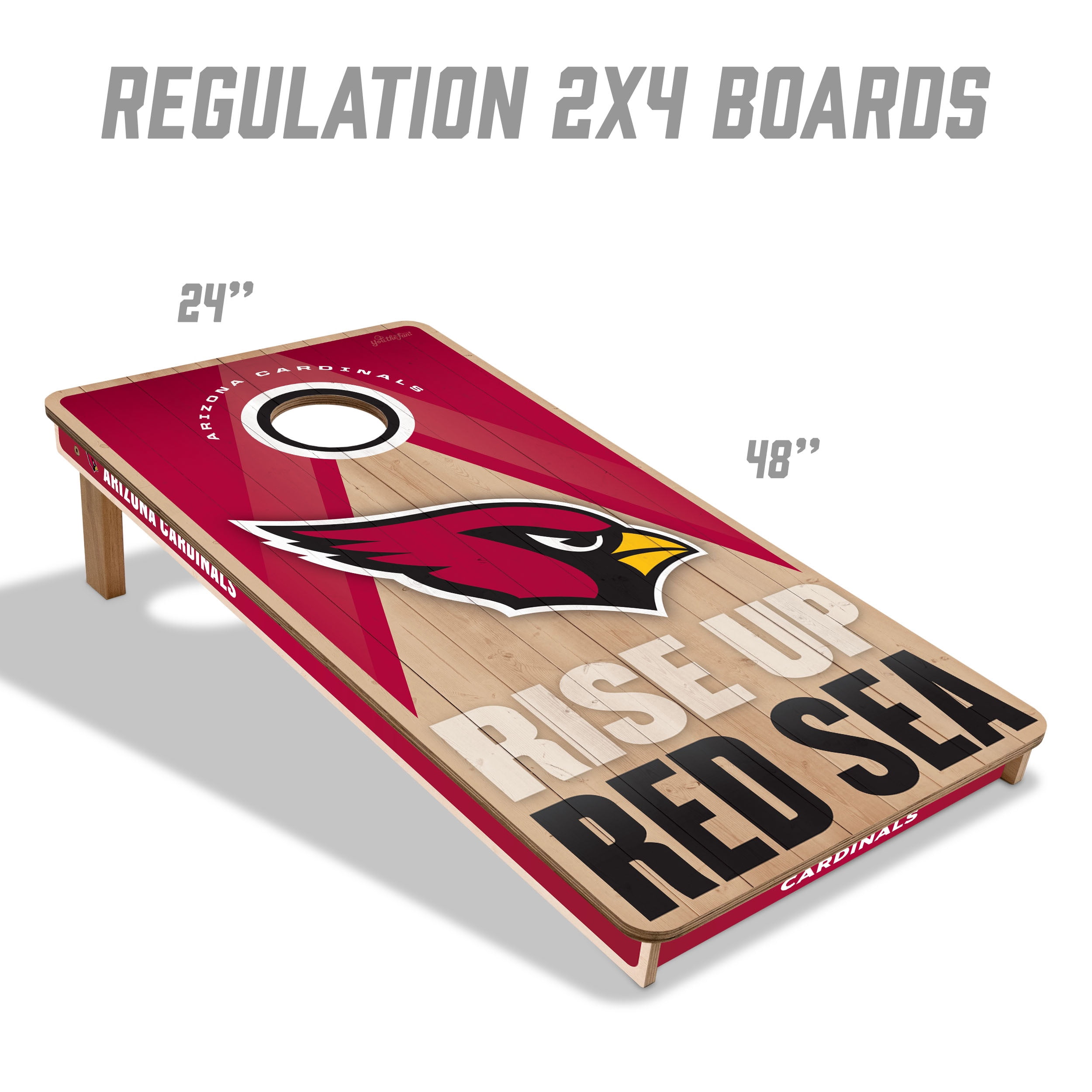 YouTheFan NFL Arizona Cardinals 2x4 Slogan Series Cornhole