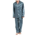 thumbnail image 4 of Azrian Womens Pajamas Clearance,Men Solid Casual Striped Long Sleeve Pajama Trousers With Pockets Button Closure Pajama Set L Size,Green on Sale, 4 of 5