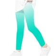 thumbnail image 6 of Meresysid Girls Athletic Leggings Kids Dance Running Yoga Pants Gradient Workout Active Dance Tights with Pockets Summer Pants Green 3-4 Years, 6 of 7