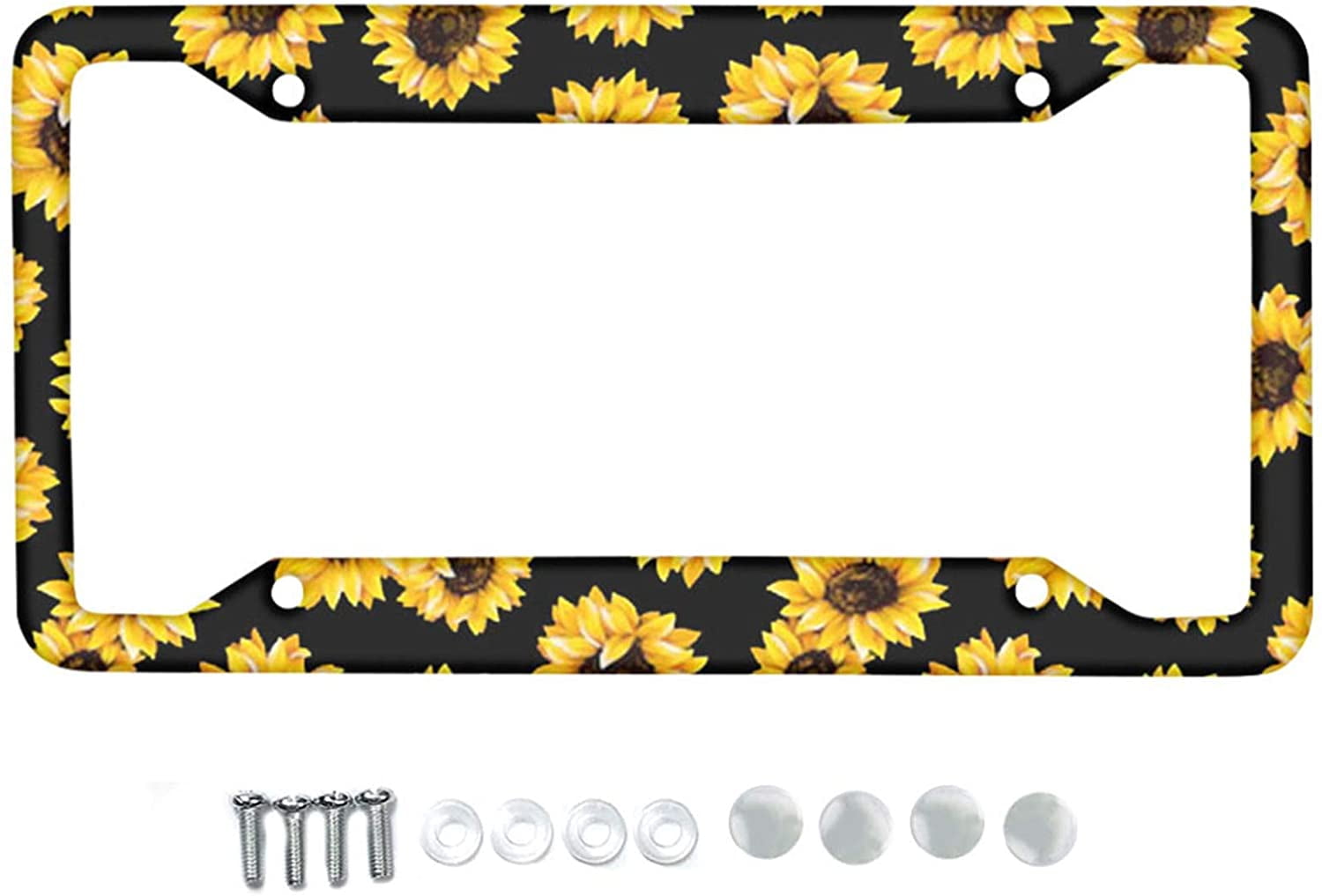 Tobe Yours License Plate Cover Life is Good Sunflower Printed Auto Truck Car Front Tag Metal License Plate Frame Cover 6x12 